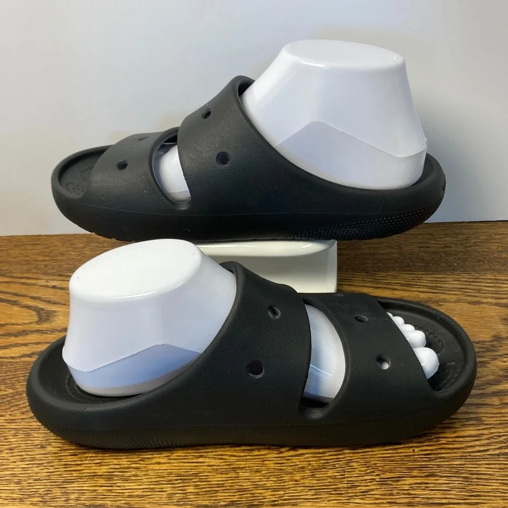 Crocs Classic Sandal Black Two Strap Slide Mens 6 Womens 8 Comfort Shoes